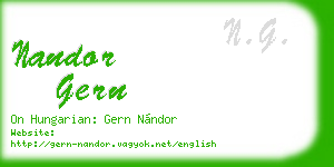 nandor gern business card