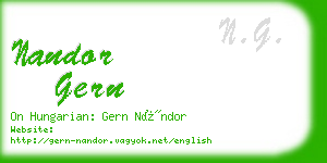 nandor gern business card